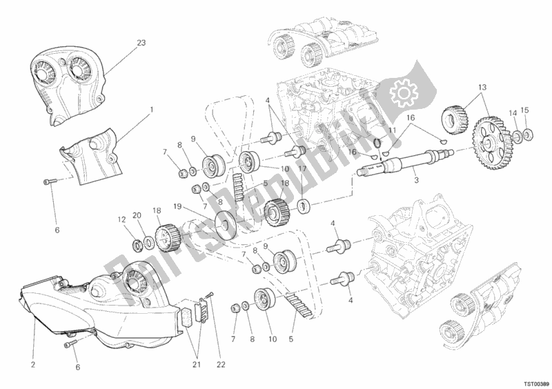 Alle onderdelen voor de Distributieriem van de Ducati Multistrada 1200 ABS USA 2010
